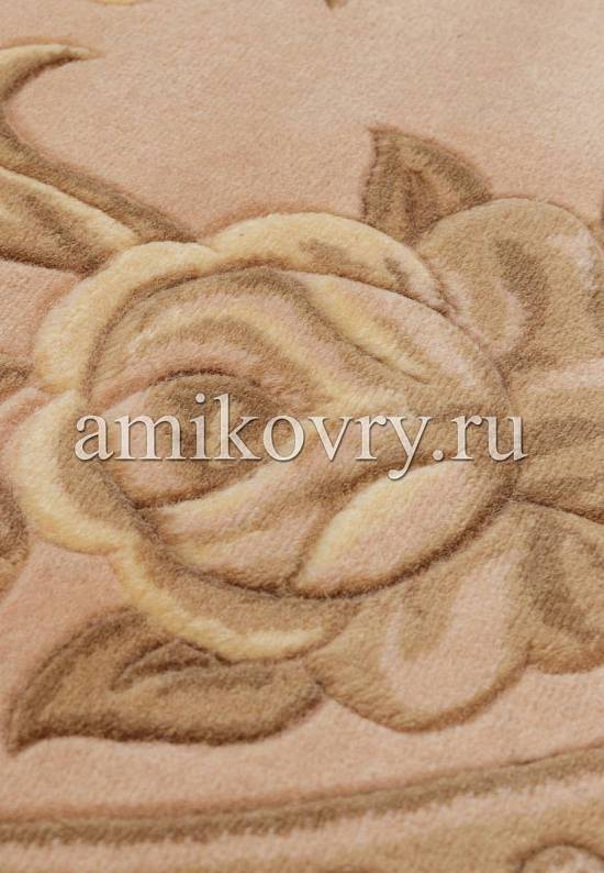 Шерстяной ковер QJ0312MB-1-beige/pink