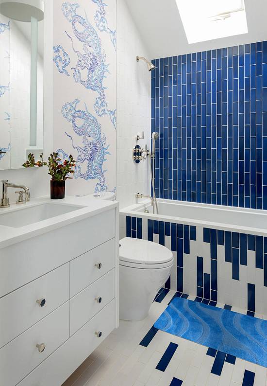 Синий коврик для ванной Symphony 2509 Blue
