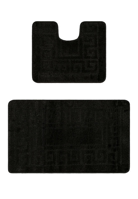 Черный комплект ковриков для ванной и туалета Ethnic 2513 Black PS