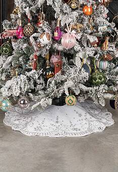 коврик-юбка под ёлку Christmas Tree Skirt White And Silver 120 cm