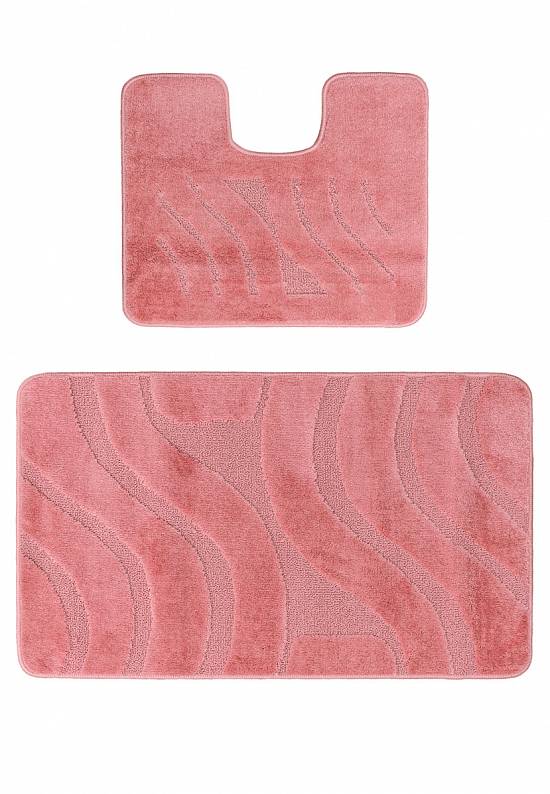 Розовый комплект ковриков для ванной и туалета Symphony 2580 Dusty Rose PS