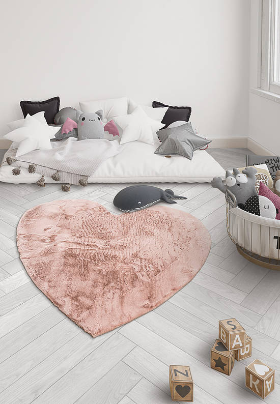 Пушистый ковер с мягким ворсом Blush Heart