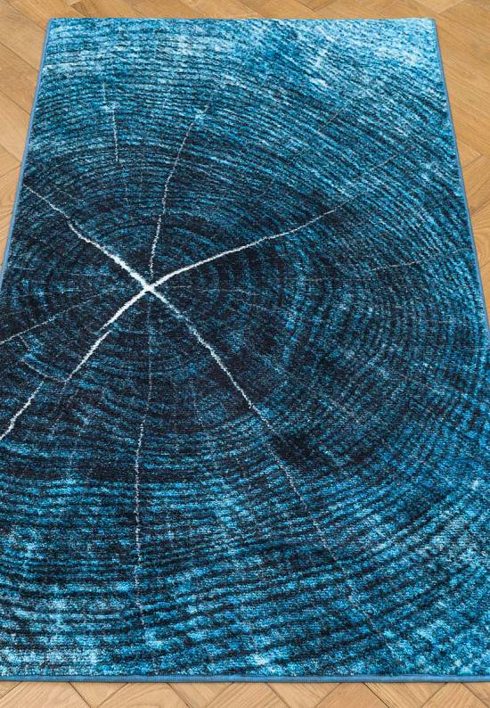 Синий коврик для ванной Timber 01 Blue