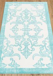 коврик для ванной в перспективе Confetti Bath Bella Shabby Damask 01 Blue