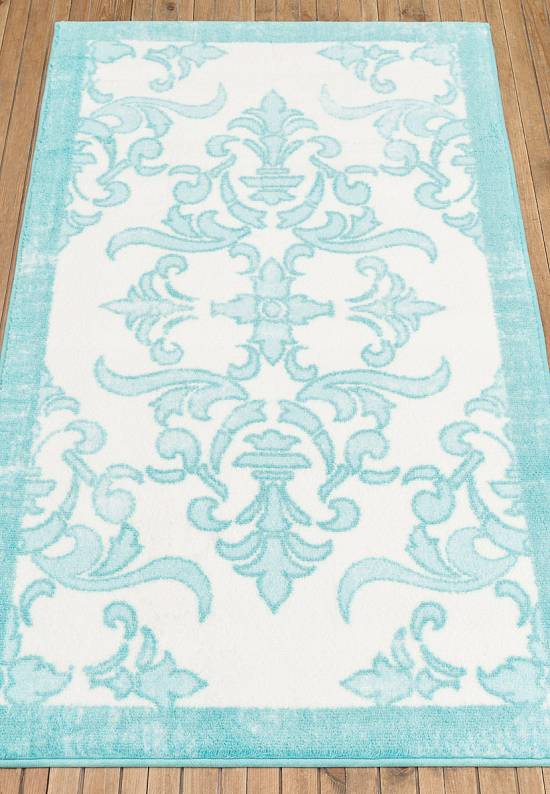 Бирюзовый коврик для ванной  Shabby Damask 01 Blue