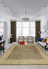 ковер в интерьере Kashan gold Gray Brown Sand