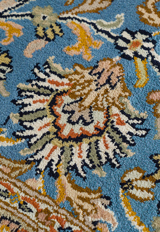 Шелковый ковер ручной работы 474885 Blue