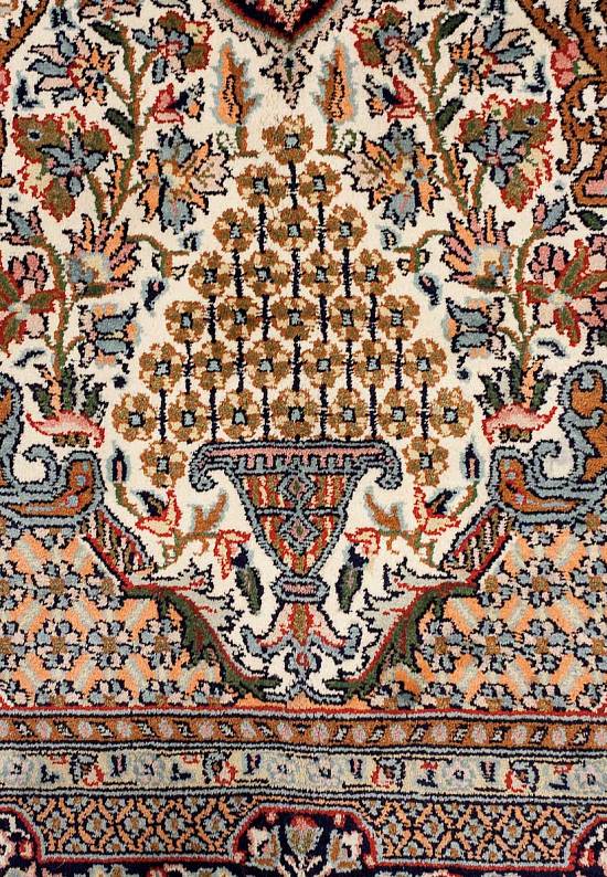 Шелковый ковер ручной работы из Индии Samudra Beige Blue
