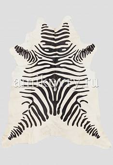 Натуральная шкура коровы Имитация зебры чёрно-белая 26