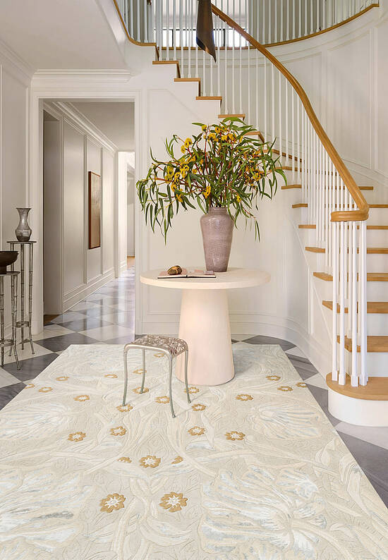 Изящный шерстяной ковер с цветочным узором Pimpernel-28701