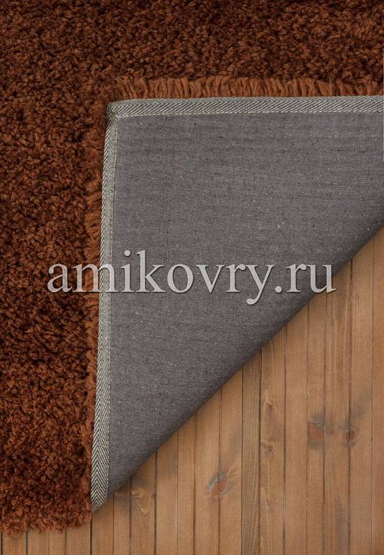 Однотонный ковер шегги no17-brown