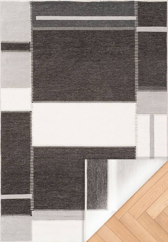Двусторонний безворсовый ковер NK 08 Grey Antrasit