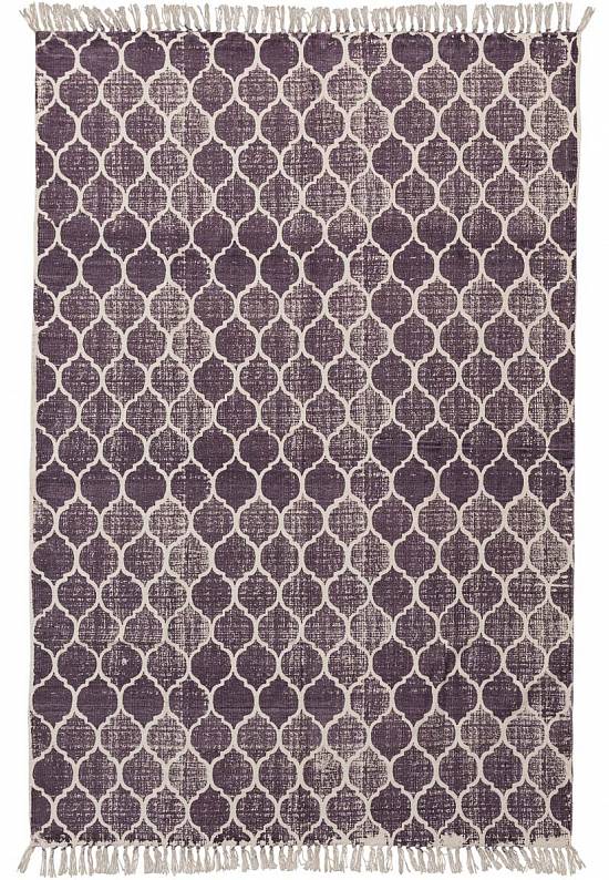 Безворсовый ковер из хлопка JHC-17-05 natural-purple