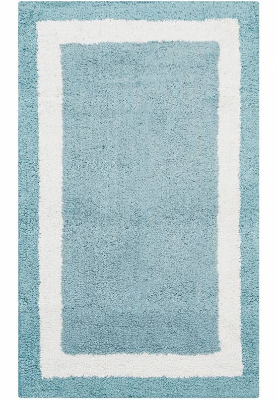 Голубой коврик для ванной из хлопка Home And More Barnes-Blue/White