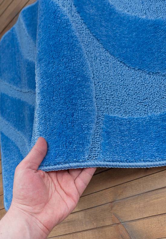 Синий комплект ковриков для ванной и туалета Symphony 2509 Blue BQ
