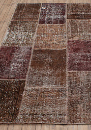 безворсовый ковер в перспективе Antik Patchwork 024-Dark Brown