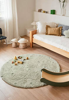 ковер в интерьере Lorena Canals Cotton Dot Blue Sage