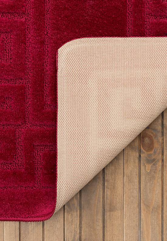 Бордовый комплект ковриков для ванной комнаты и туалета Ethnic 2577 Burgundy BQ