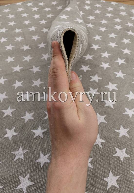Безворсовый ковер ручной работы JC International JHC-01 grey-white multi stars