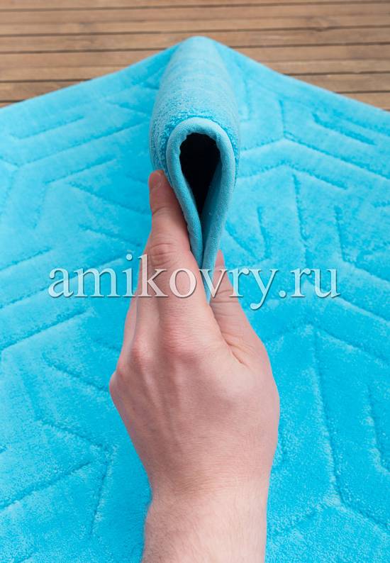 Бирюзовый коврик для ванной из хлопка CTN 02-Turquoise