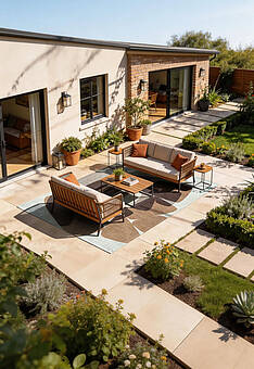 безворсовый ковер в интерьере Collection LC6254-L445 outdoor