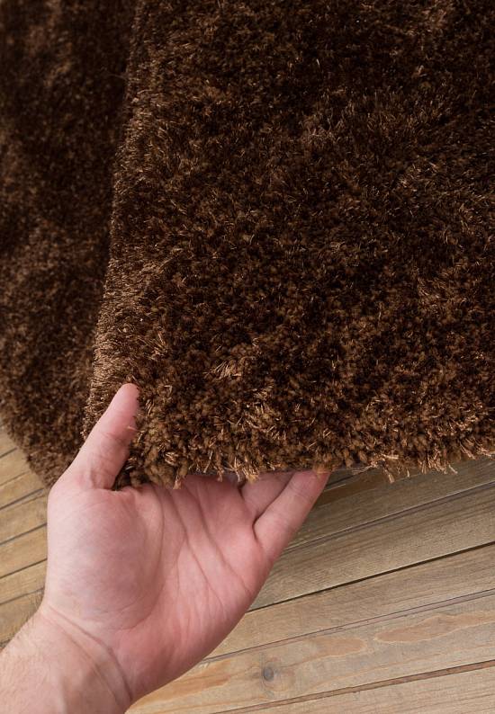 Мягкий ковер с длинным ворсом 11-brown