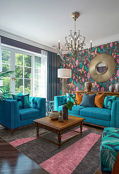 безворсовый ковер в интерьере Unique Norm AL367