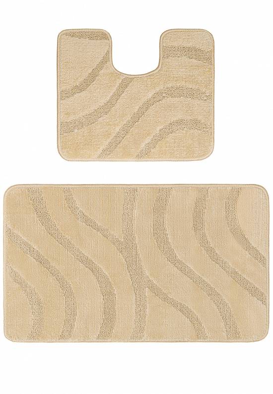 Бежевый комплект ковриков для ванной и туалета Symphony 2540 Beige PS