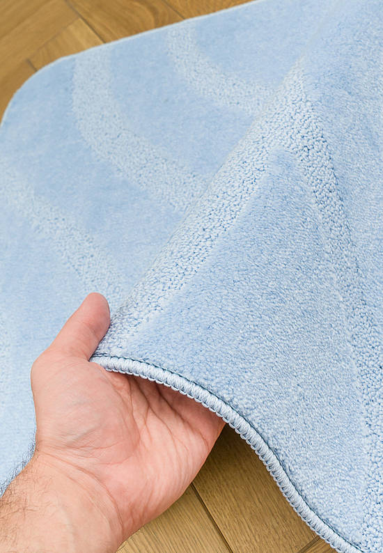 Голубой комплект ковриков для ванной и туалета Symphony 2522 Baby Blue PS