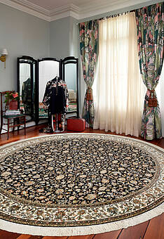 ковер в интерьере Cashmir Sari Dark Blue