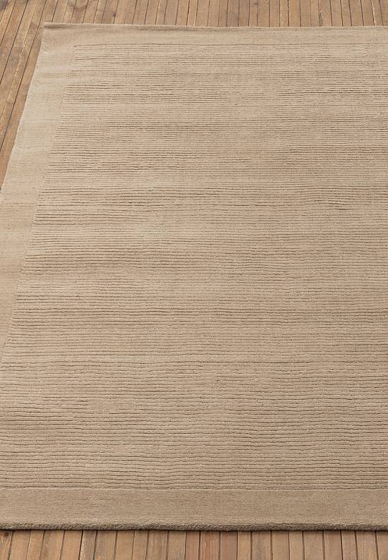 Однотонный шерстяной ковер beige