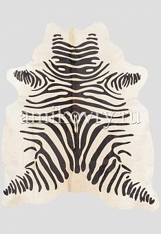 Натуральная шкура коровы Имитация зебры чёрно-белая 19