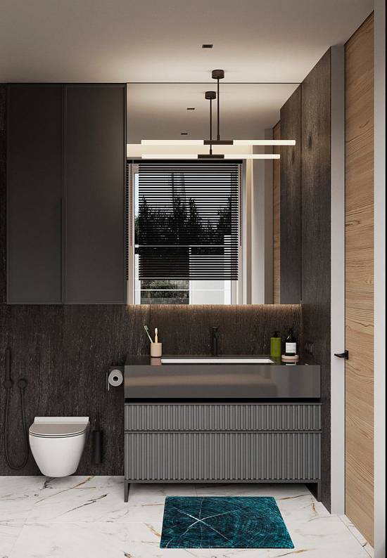 Бирюзовый коврик для ванной Timber 02 Green
