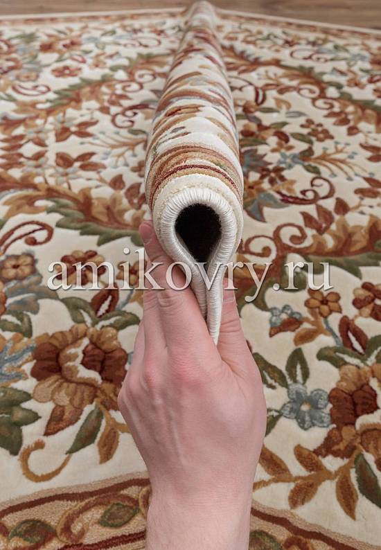 Бельгийский рельефный ковер из вискозы 02C059-Ivory