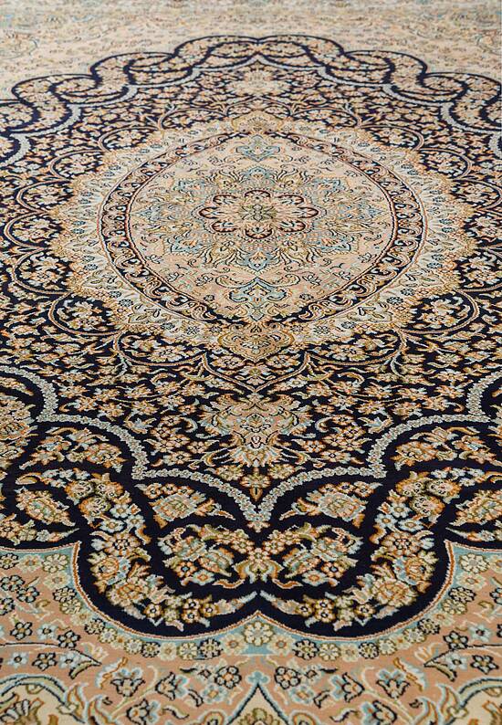 Шелковый ковер ручной работы IIST-GI7KKEKJ2 Kashan Blue