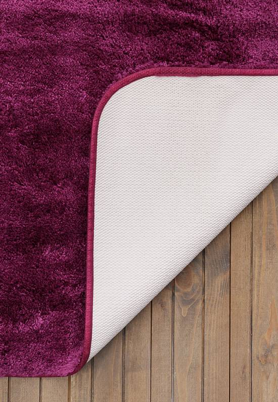 Бордово-фиолетовый мягкий комплект ковриков для ванной комнаты и туалета 3518 Aubergine BD