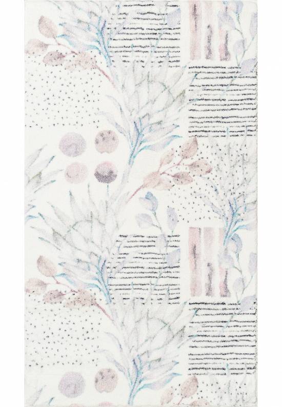 Светлый коврик для ванной  Artichoke Flower 01 White