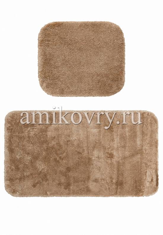 Коричневый мягкий комплект ковриков для ванной комнаты и туалета 3532 Hazelnut BD