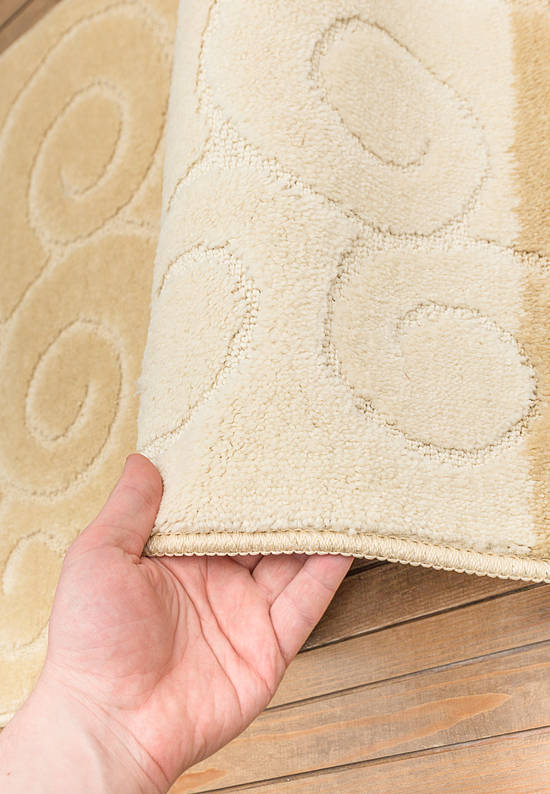 Бежевый комплект ковриков для ванной комнаты и туалета Sile 2540 Beige PS