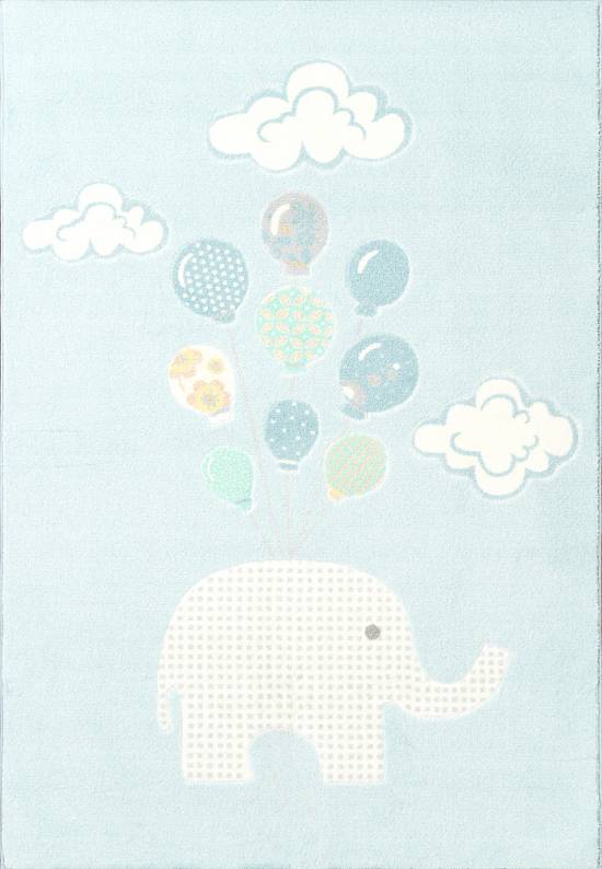 Детский ковер с ворсом Cute Elephant 03 Light Blue