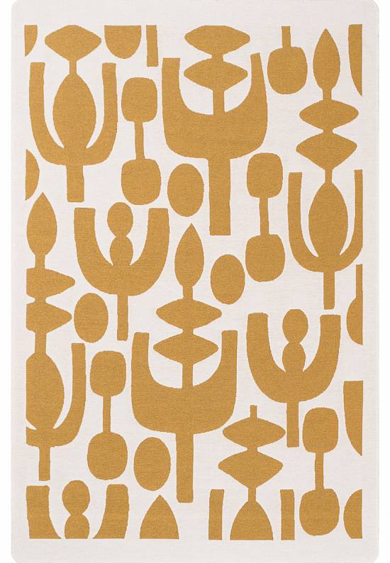 Безворсовый ковер из хлопка ARN 07 White Yellow