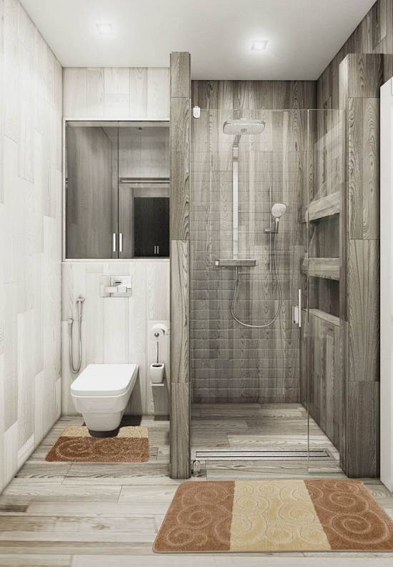 Бежево-коричневый комплект ковриков для ванной и туалета Sile 2546 Light Brown PS