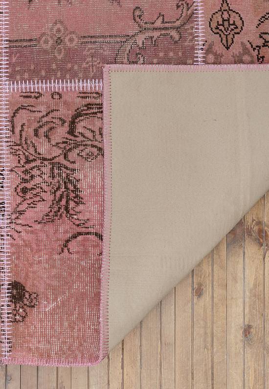 Безворсовый ковер-пэчворк ручной работы 125-Mystic Pink