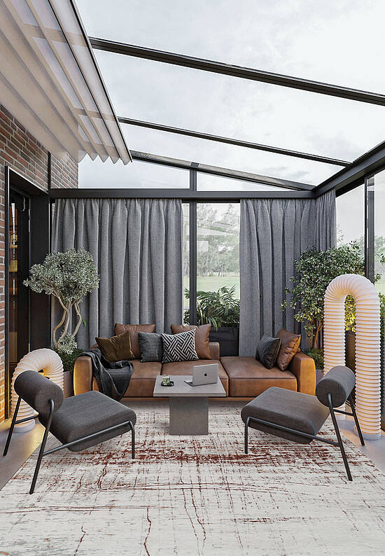 Безворсовый ковер с текстурой шенилл LM3319-L100