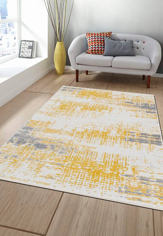 Двусторонний безворсовый ковер NK 01 Yellow Grey