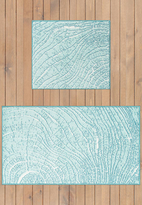 Комплект ковриков для ванной и туалета Lumber 02 Turquoise