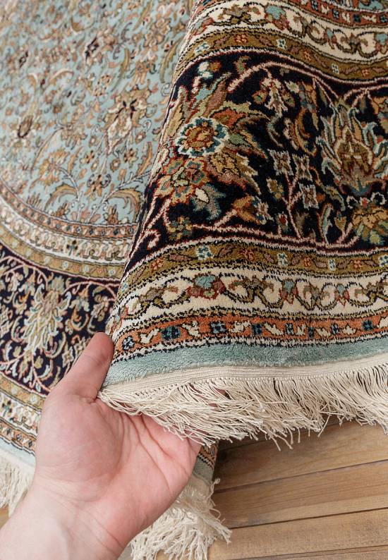 Шелковый ковер из Индии Zahedan Cerulean