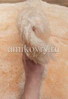 фактура новозеландской овчины персик светлый