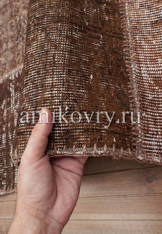 Безворсовый ковер-пэчворк ручной работы 005-Chestnut