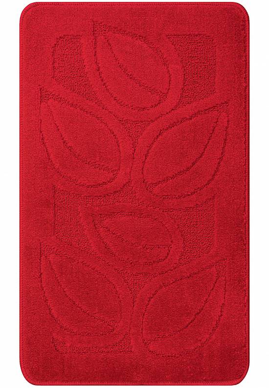 Красный коврик для ванной  Flora 2586 Red